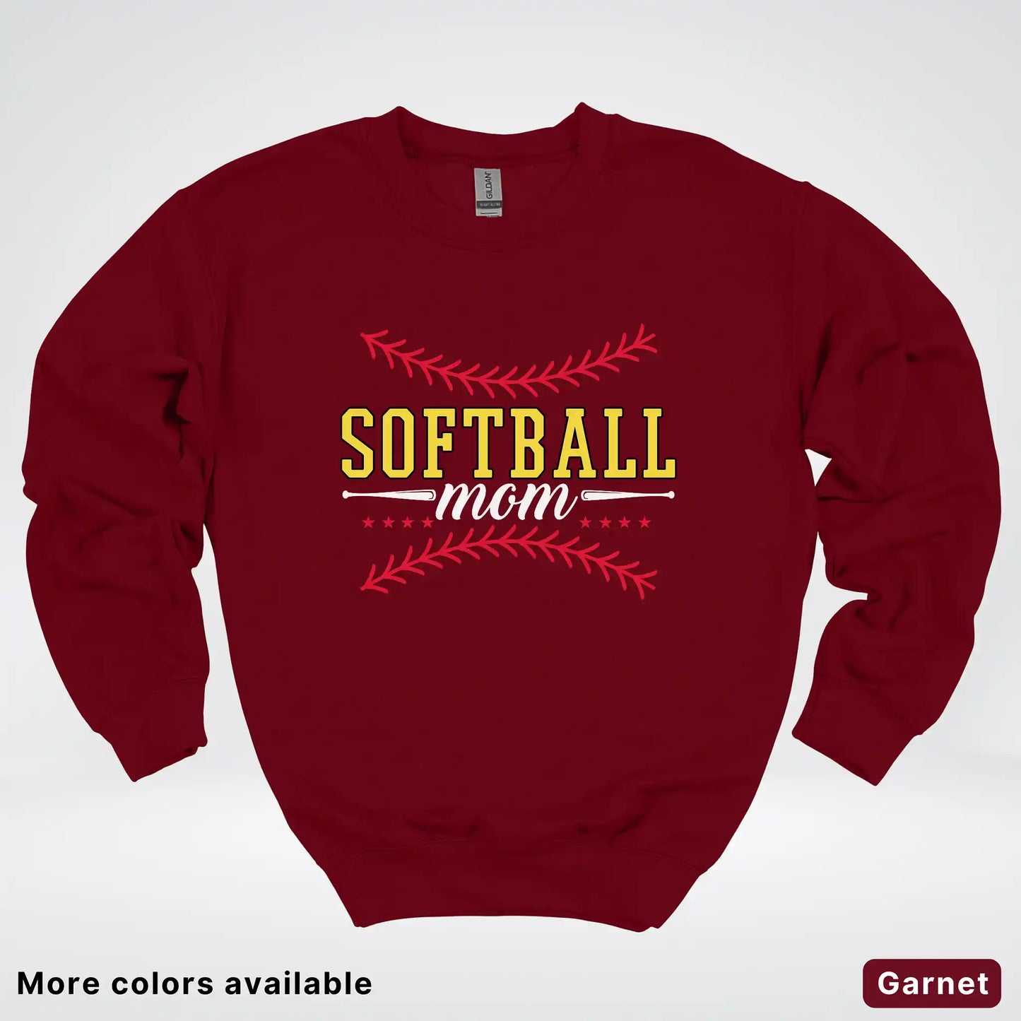 Softball Mom - White Design - Crewneck Sweatshirt