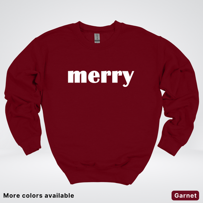 Merry - White Design - Crewneck