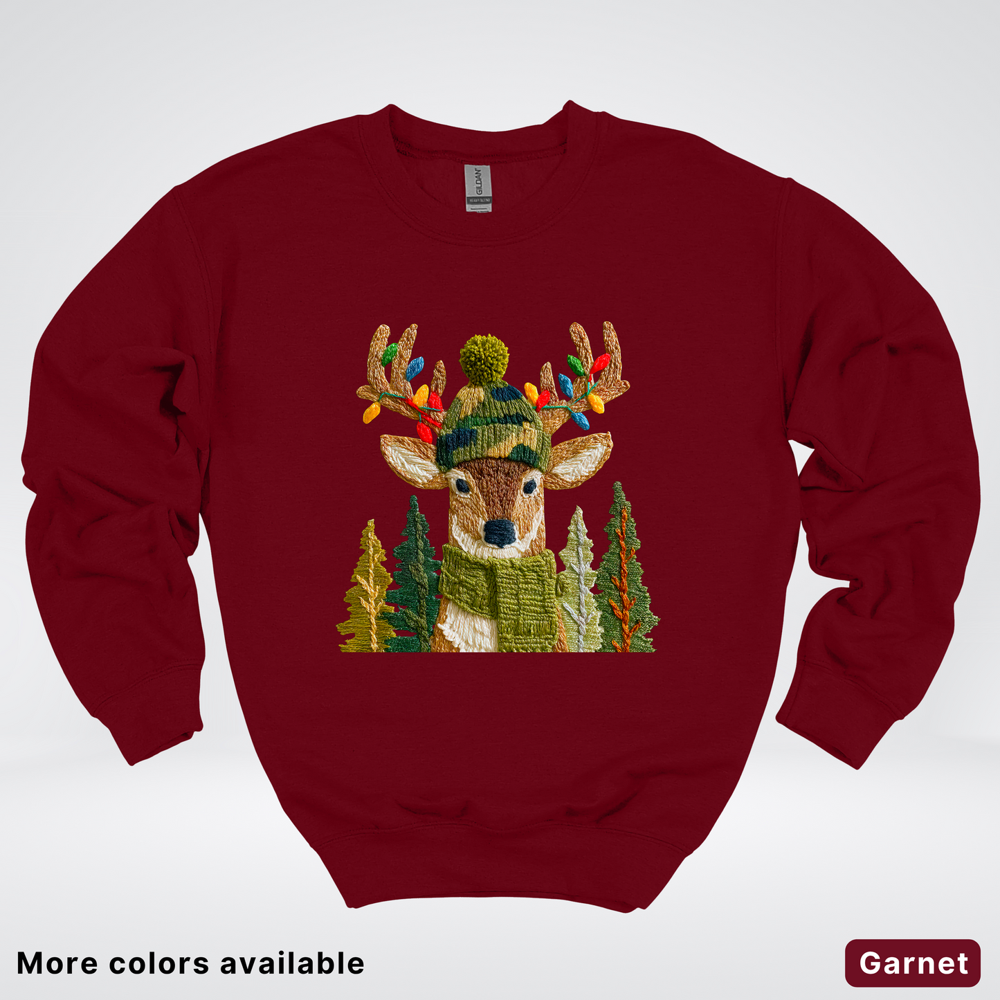 Ornament Antler Reindeer Hook Yard Faux - Crewneck Sweatshirt