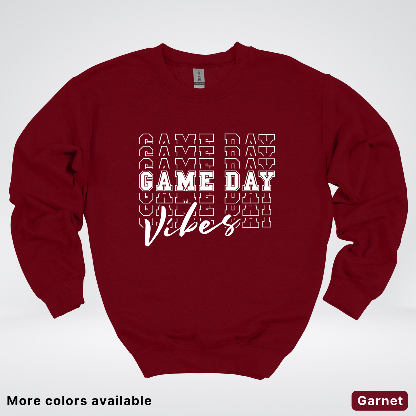 Game Day Vibes Stacked - White Design - Sweatshirt