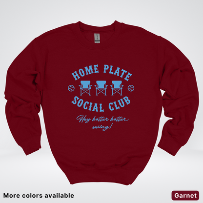 Home Plate Social Club – Light Blue Design - Crewneck