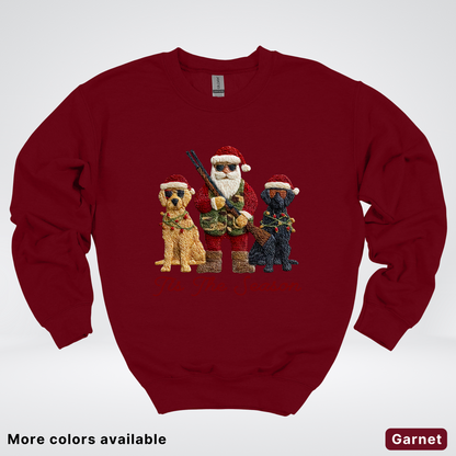 Tis The Season Hunting Santa Hook Yard Faux - Crewneck Sweatshirt