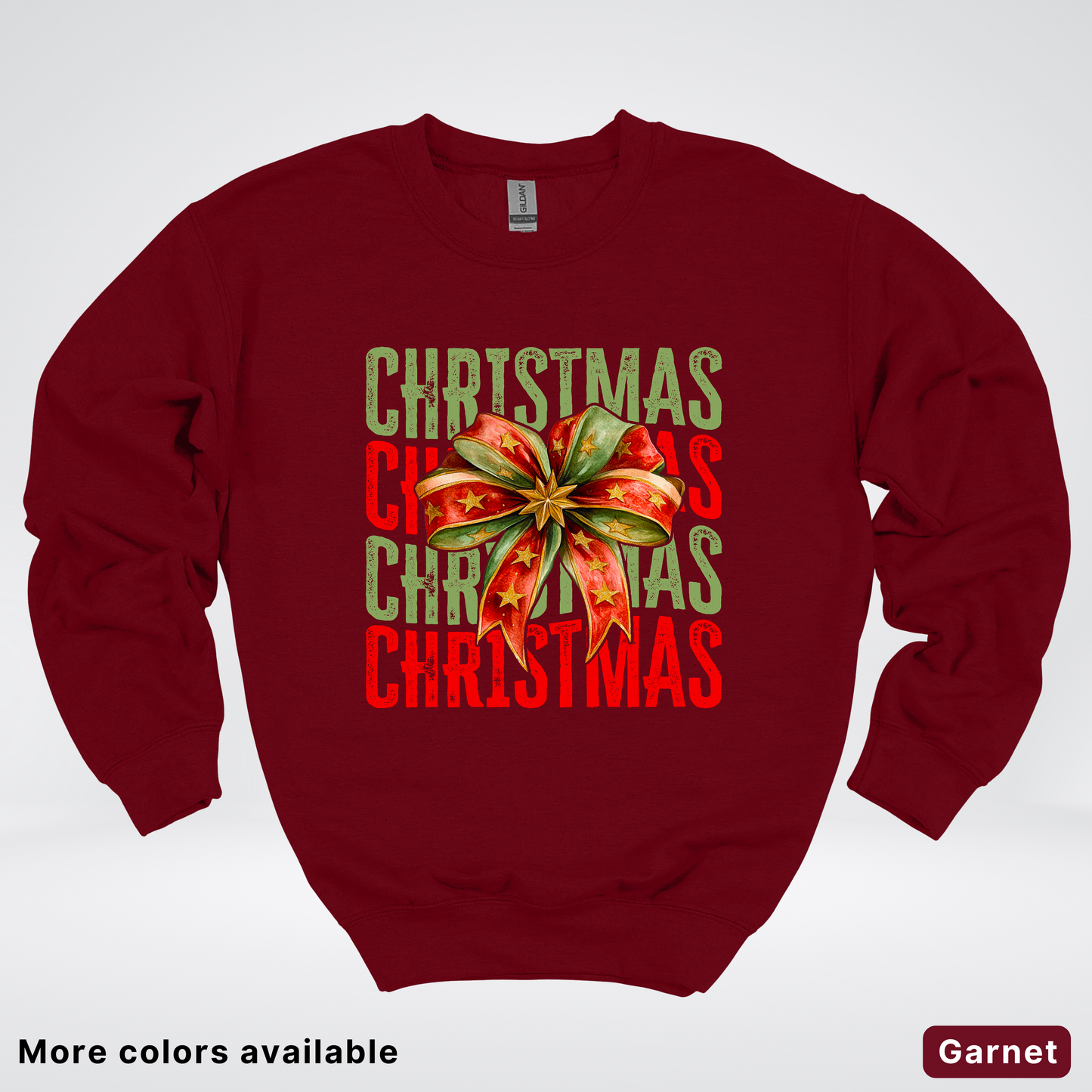 Christmas Star Bow - Crewneck Sweatshirt