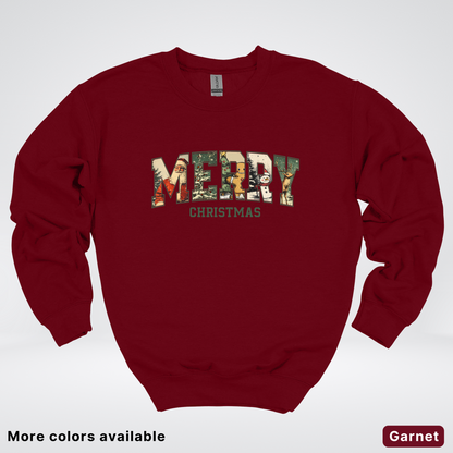 Vintage Merry Christmas Varsity - Crewneck
