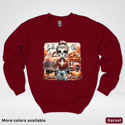 Take Me To The Pumpkin Patch Skeleton - Crewneck Sweatshirts