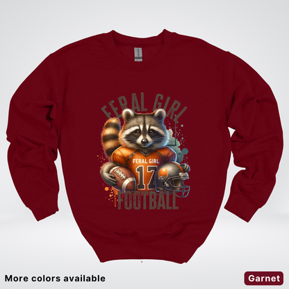 Feral Girl Football - Crewneck Sweatshirt