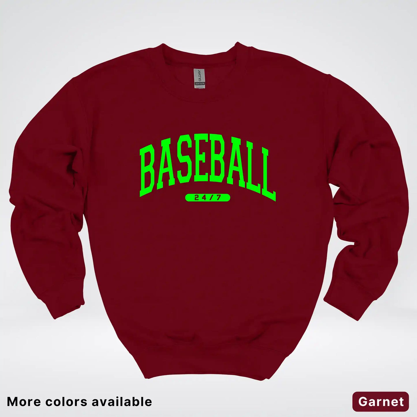 Baseball 24/7 – Green Design - Crewneck Sweatshirt