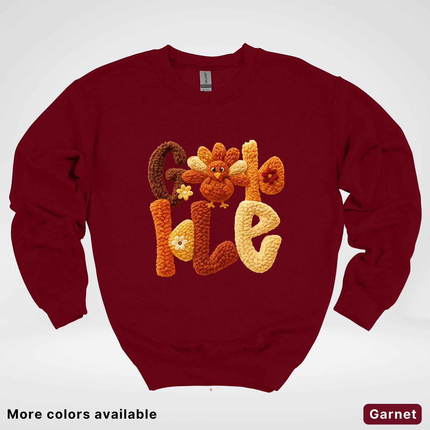 Gobble Crochet Turkey - Crewneck Sweatshirt