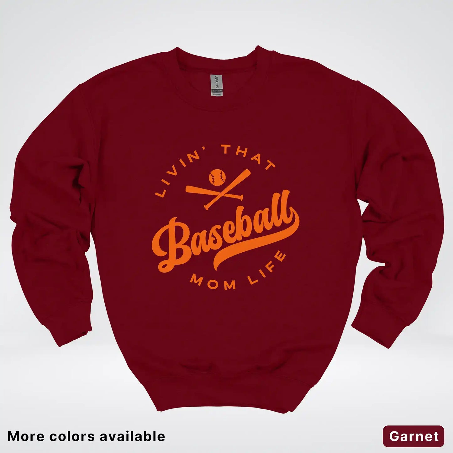 Livin' That Baseball Mom Life – Orange Design - Crewneck Sweatshirt