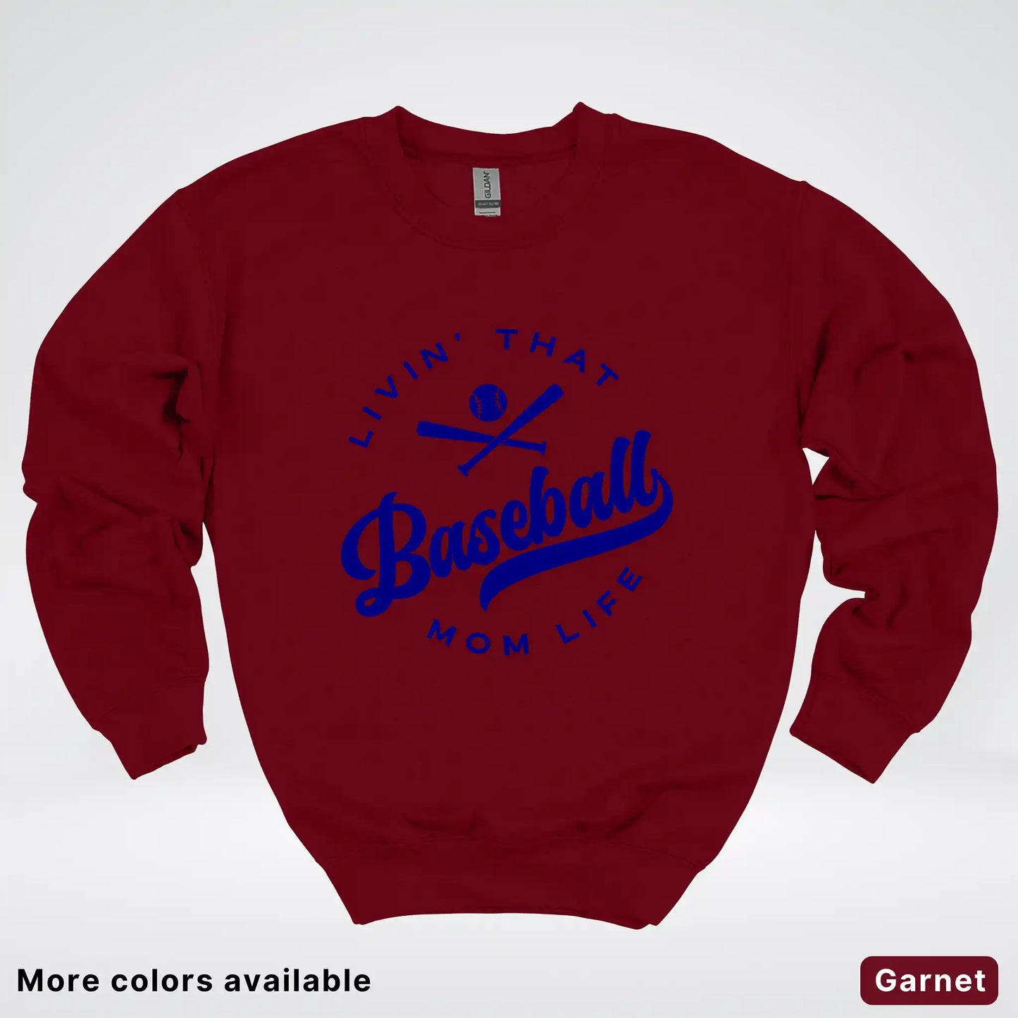 Livin' That Baseball Mom Life - Navy Design - Crewneck Sweatshirt