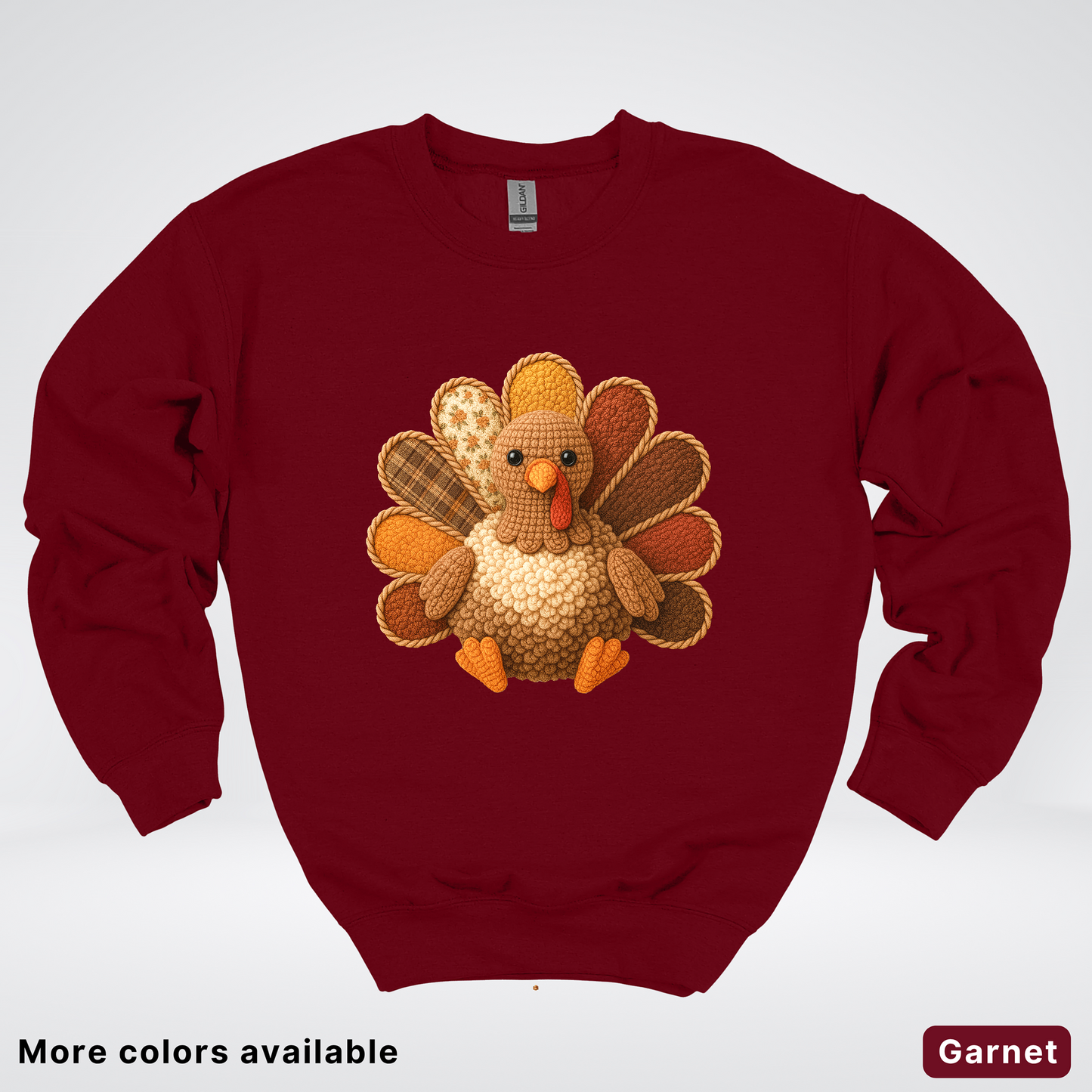 Turkey Crochet Thanksgiving Fall - Crewneck Sweatshirts