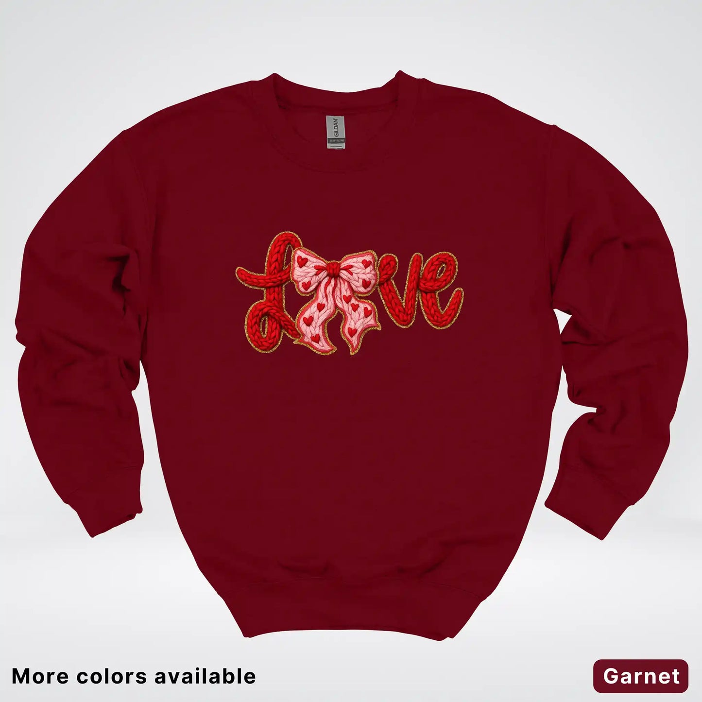 Love Bow Hook Yard Faux - Crewneck Sweatshirt