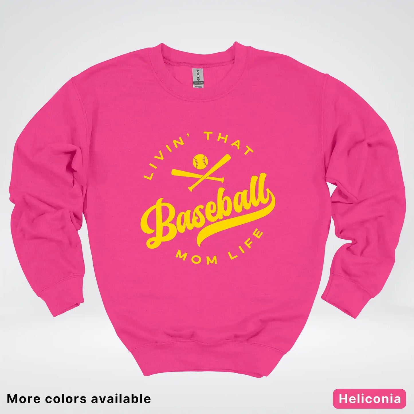 Livin' That Baseball Mom Life - Gold Design - Crewneck Sweatshirt