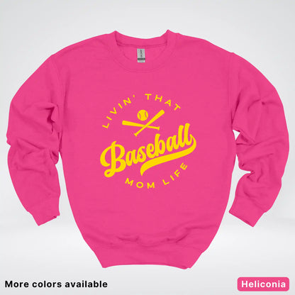 Livin' That Baseball Mom Life - Gold Design - Crewneck Sweatshirt