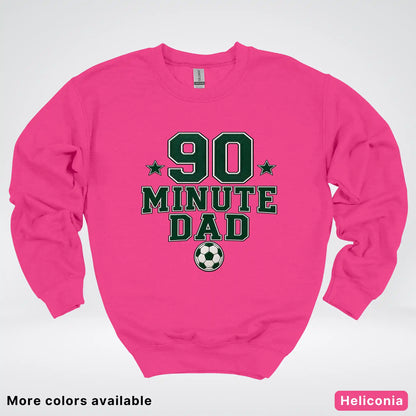 90 Minute Dad – Faux Embroidery Soccer Dad Crewneck Sweatshirt
