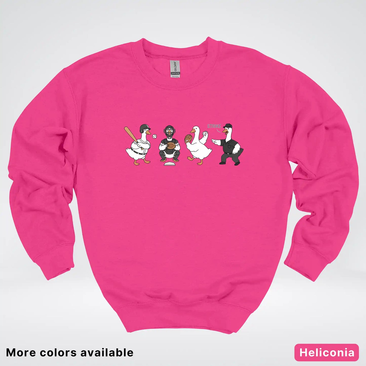 Baseball Goose Squad – Funny Baseball Goose Graphic Crewneck Sweatshirt