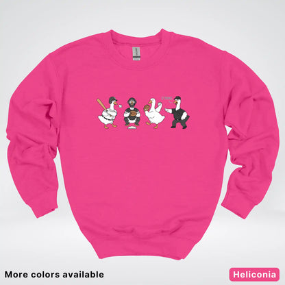 Baseball Goose Squad – Funny Baseball Goose Graphic Crewneck Sweatshirt