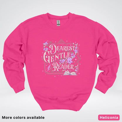 Dearest Gentle Reader – Vintage Floral Book Lover Graphic - Crewneck Sweatshirt