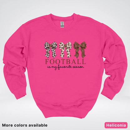 Football Is My Favorite Season – Game Day Bow - Crewneck Sweatshirt