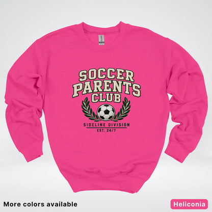 Soccer Parents Club Faux Embroidery Sideline Crewneck Sweatshirt