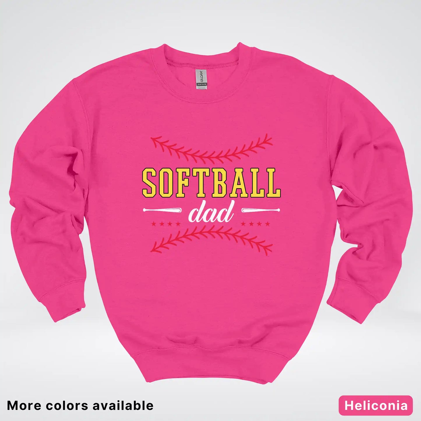 Softball Dad - White Design - Crewneck Sweatshirt