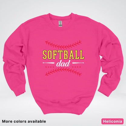 Softball Dad - White Design - Crewneck Sweatshirt