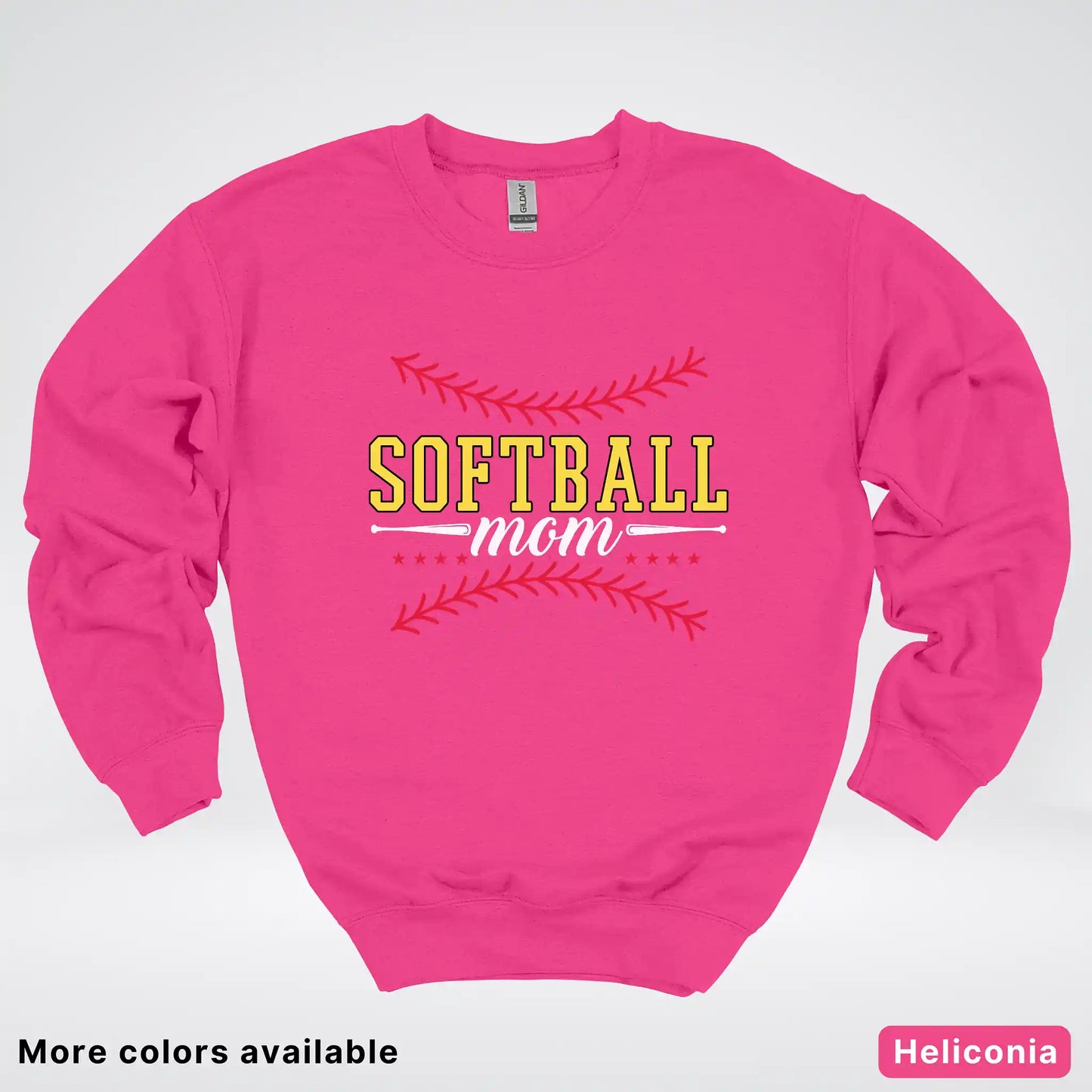 Softball Mom - White Design - Crewneck Sweatshirt