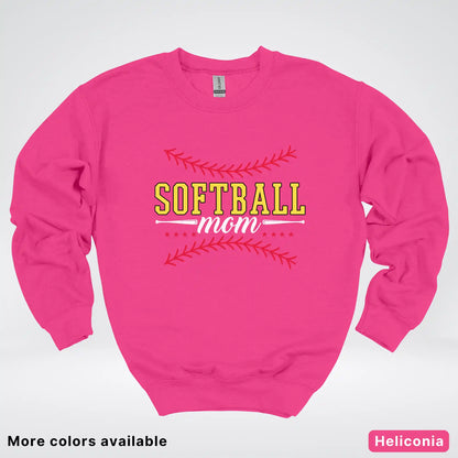 Softball Mom - White Design - Crewneck Sweatshirt