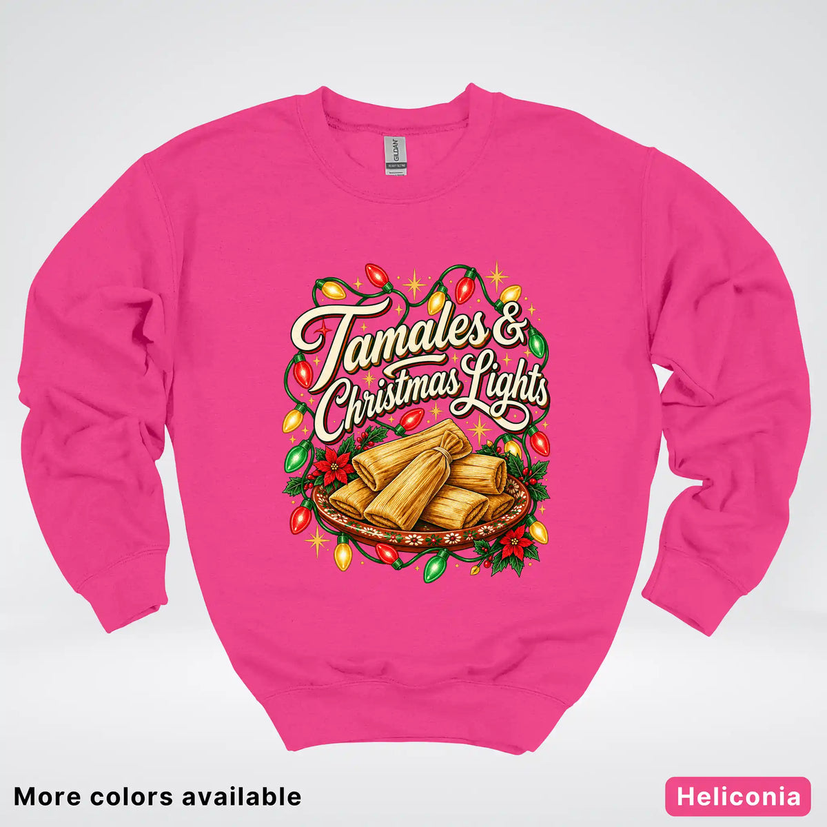 Tamales & Christmas Lights Crewneck Sweatshirt