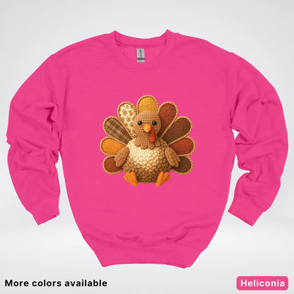 Fall Turkey Hook Yard Faux Crewneck Sweatshirt