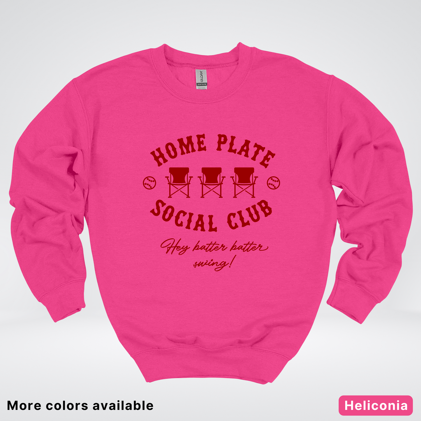 Home Plate Social Club – Maroon Design - Crewneck