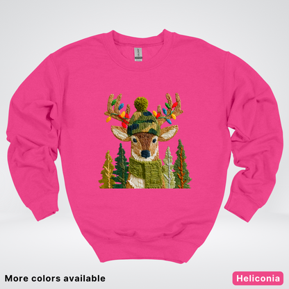 Ornament Antler Reindeer Hook Yard Faux - Crewneck Sweatshirt