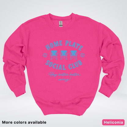 Home Plate Social Club – Light Blue Design - Crewneck