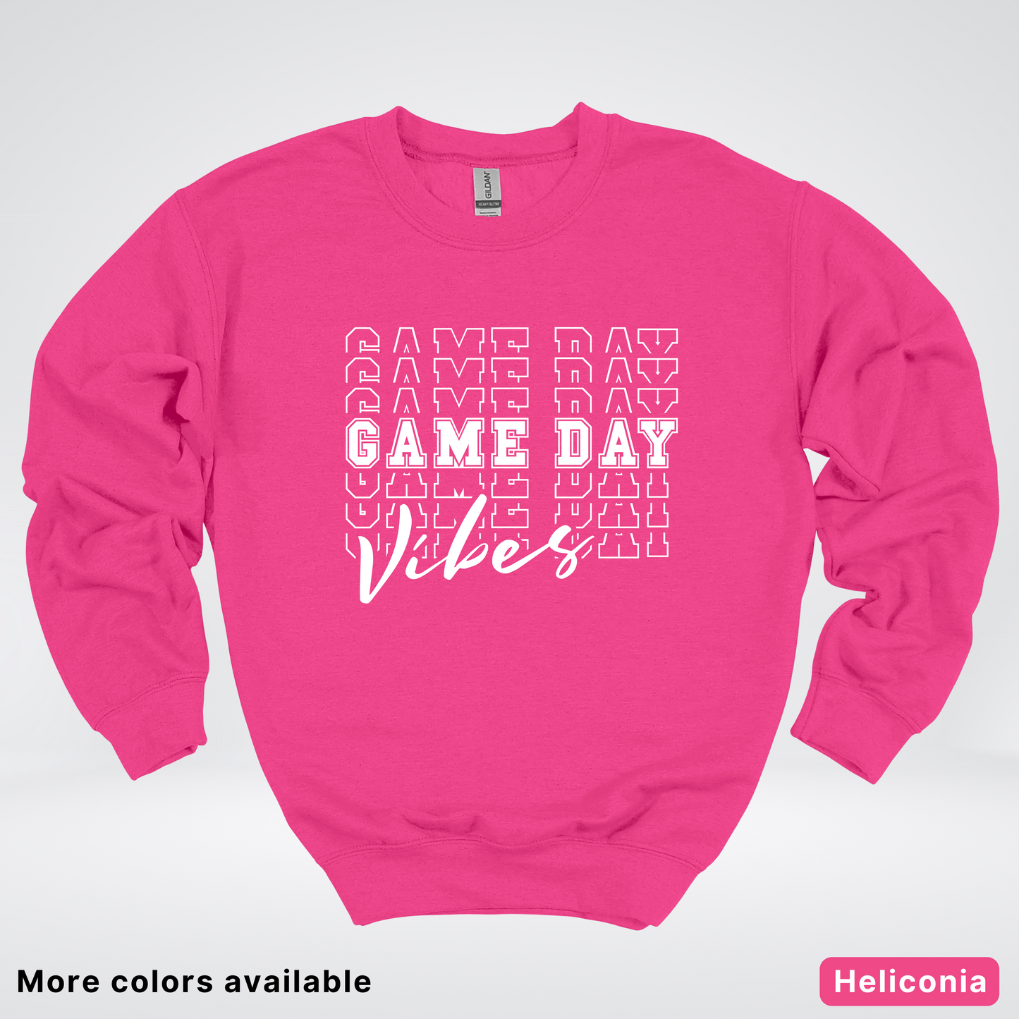Game Day Vibes Stacked - White Design - Sweatshirt