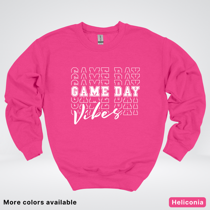 Game Day Vibes Stacked - White Design - Sweatshirt