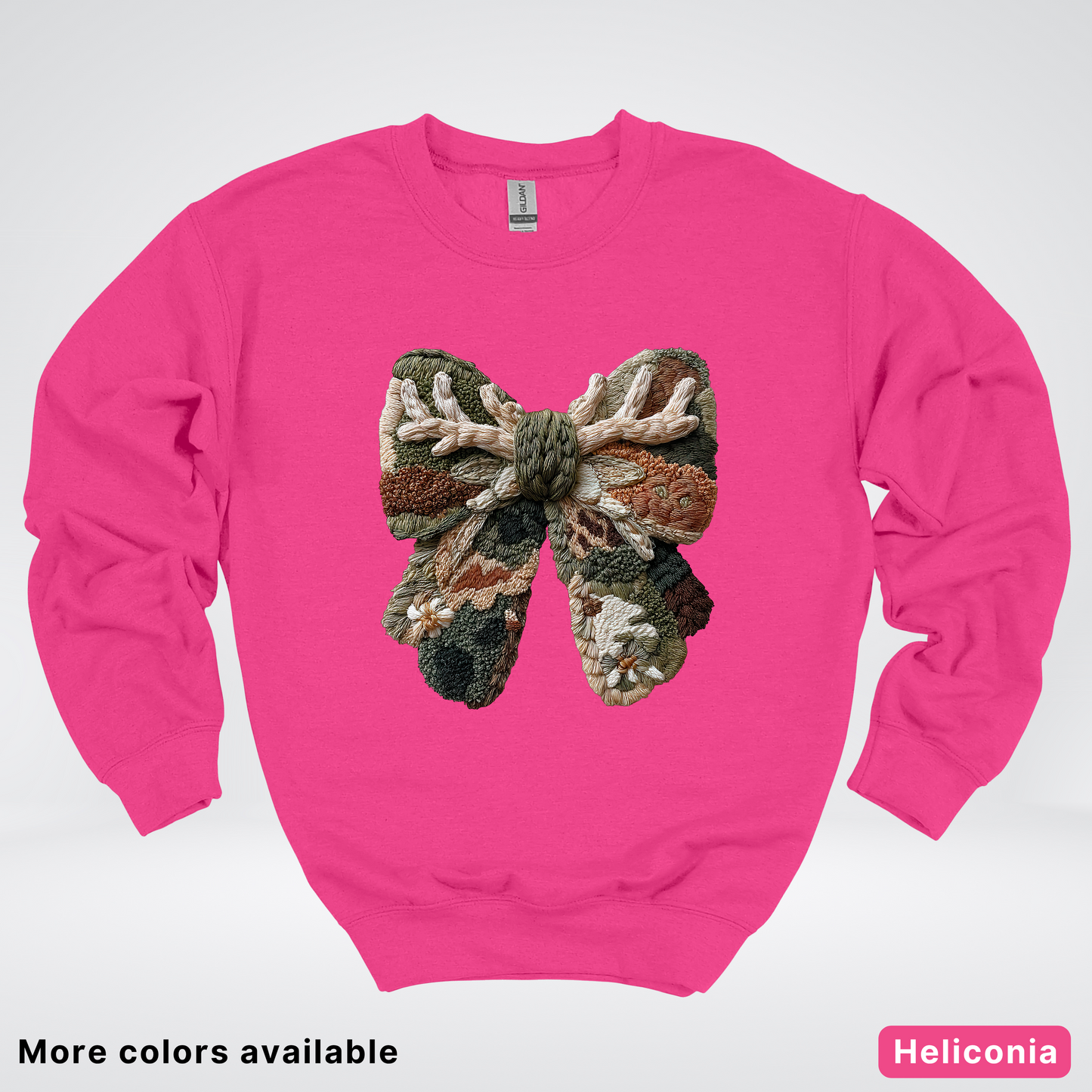 Woodland Winter Bow Hook Yard Faux - Crewneck Sweatshirt