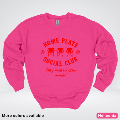 Home Plate Social Club – Red Design - Crewneck