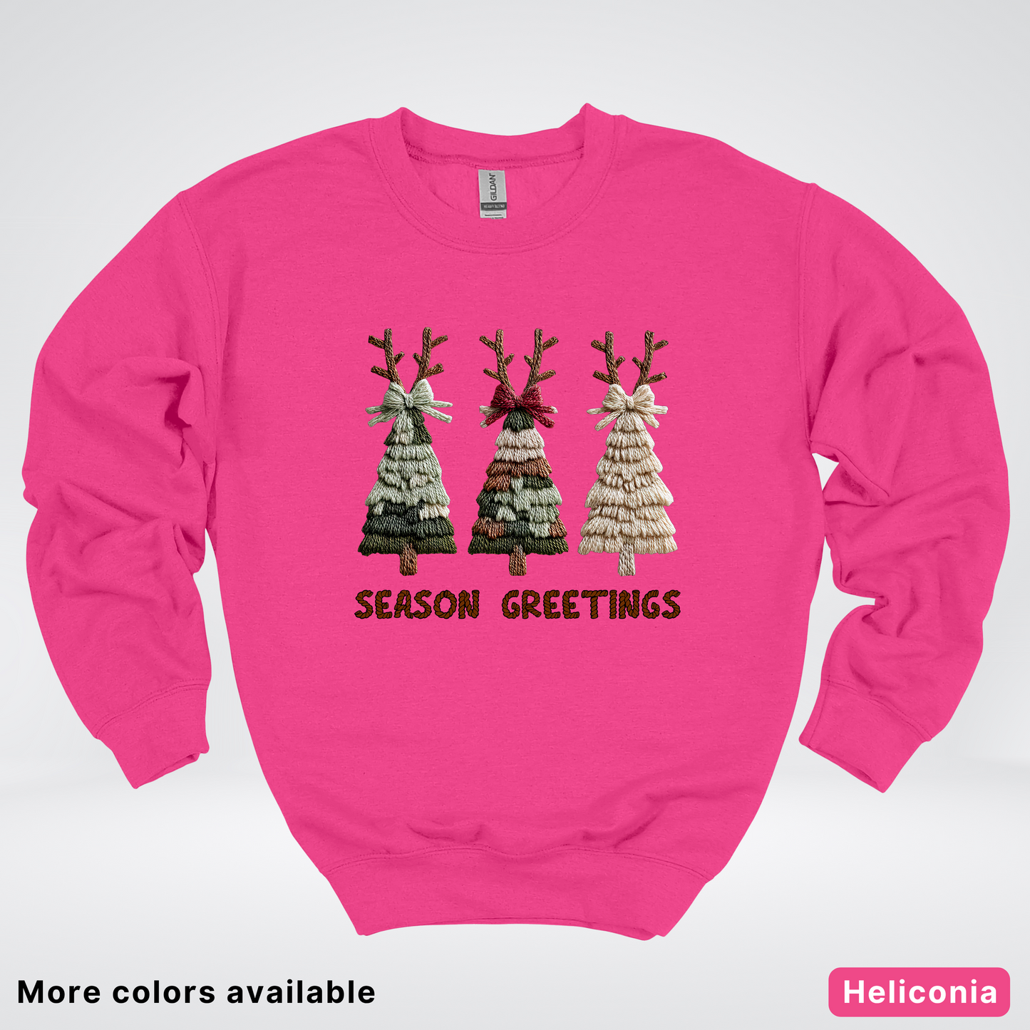 Rustic Christmas Tree Trio (Hook Yard Faux Look) - Crewneck Sweatshirt