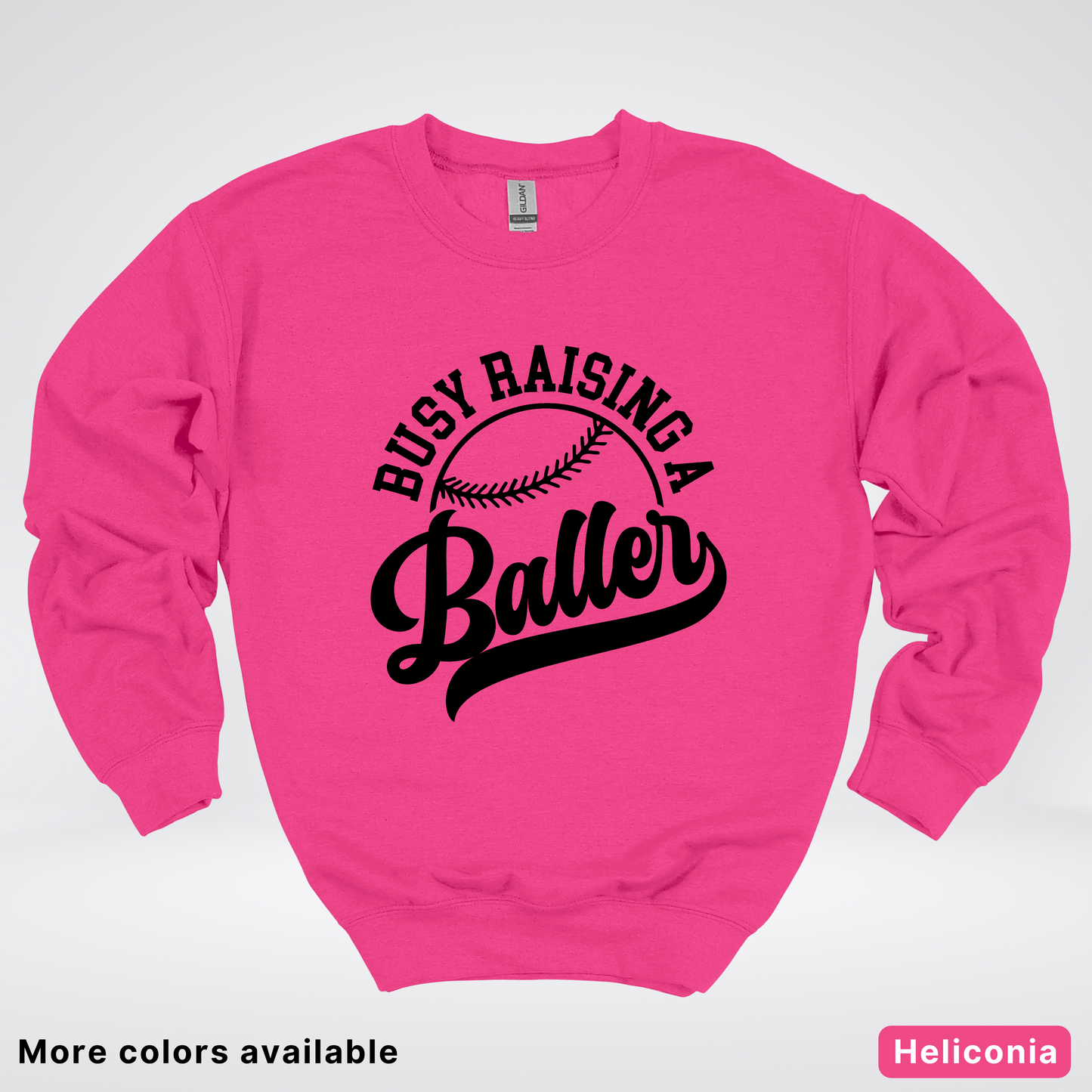Busy Raising A Baller - Black Design - Crewneck Sweatshirt