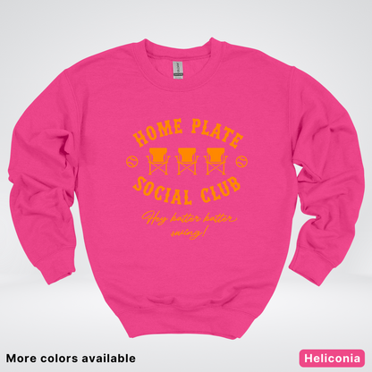 Home Plate Social Club – Orange Design - Crewneck