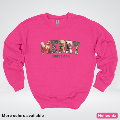Vintage Merry Christmas Varsity - Crewneck