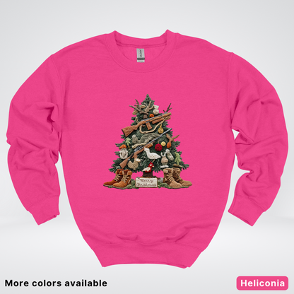 Rustic Holiday Tree & Boots (Hook Yard Faux) - Crewneck Sweatshirt