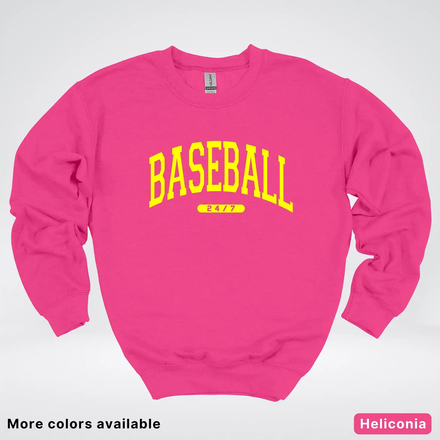 Baseball 24/7 – Yellow Design - Crewneck Sweatshirt