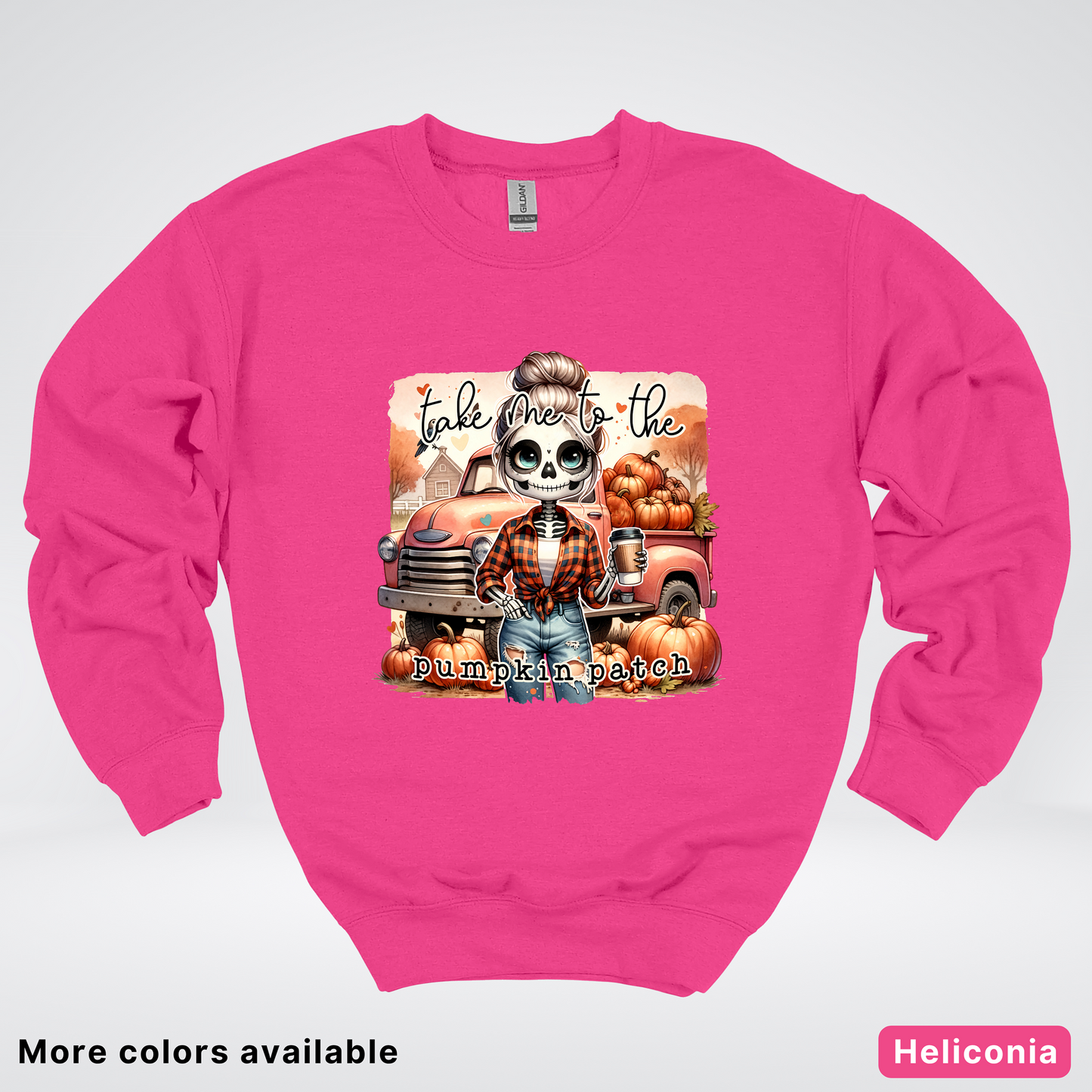 Take Me To The Pumpkin Patch Skeleton - Crewneck Sweatshirts