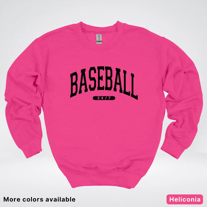 Baseball 24/7 – Black Design - Crewneck Sweatshirt