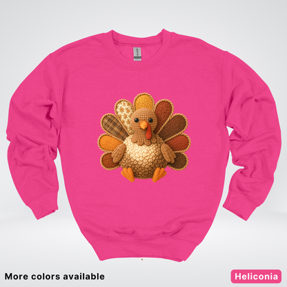 Turkey Crochet Thanksgiving Fall - Crewneck Sweatshirts