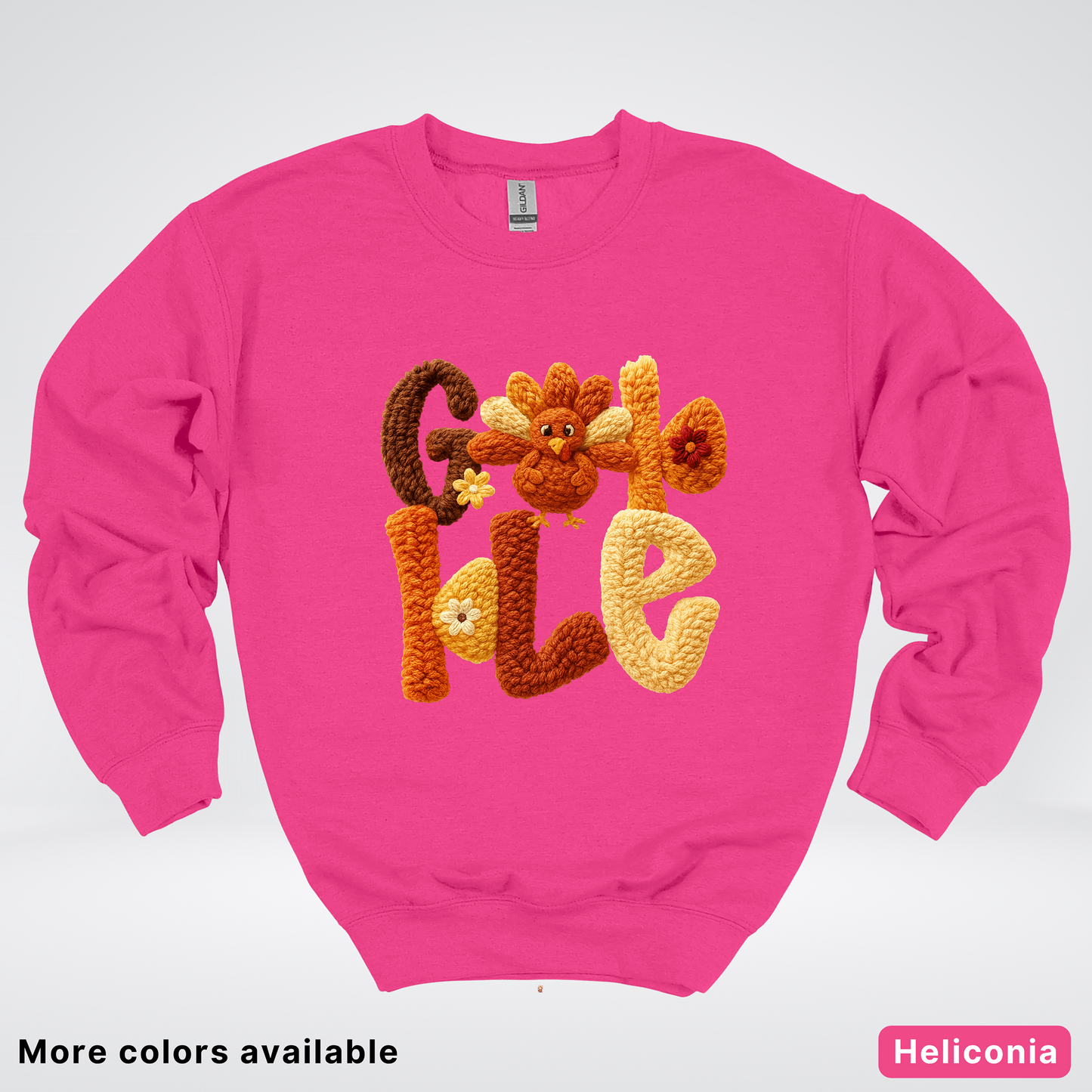 Gobble Crochet Turkey - Crewneck Sweatshirt