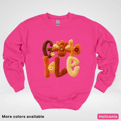 Gobble Crochet Turkey - Crewneck Sweatshirt
