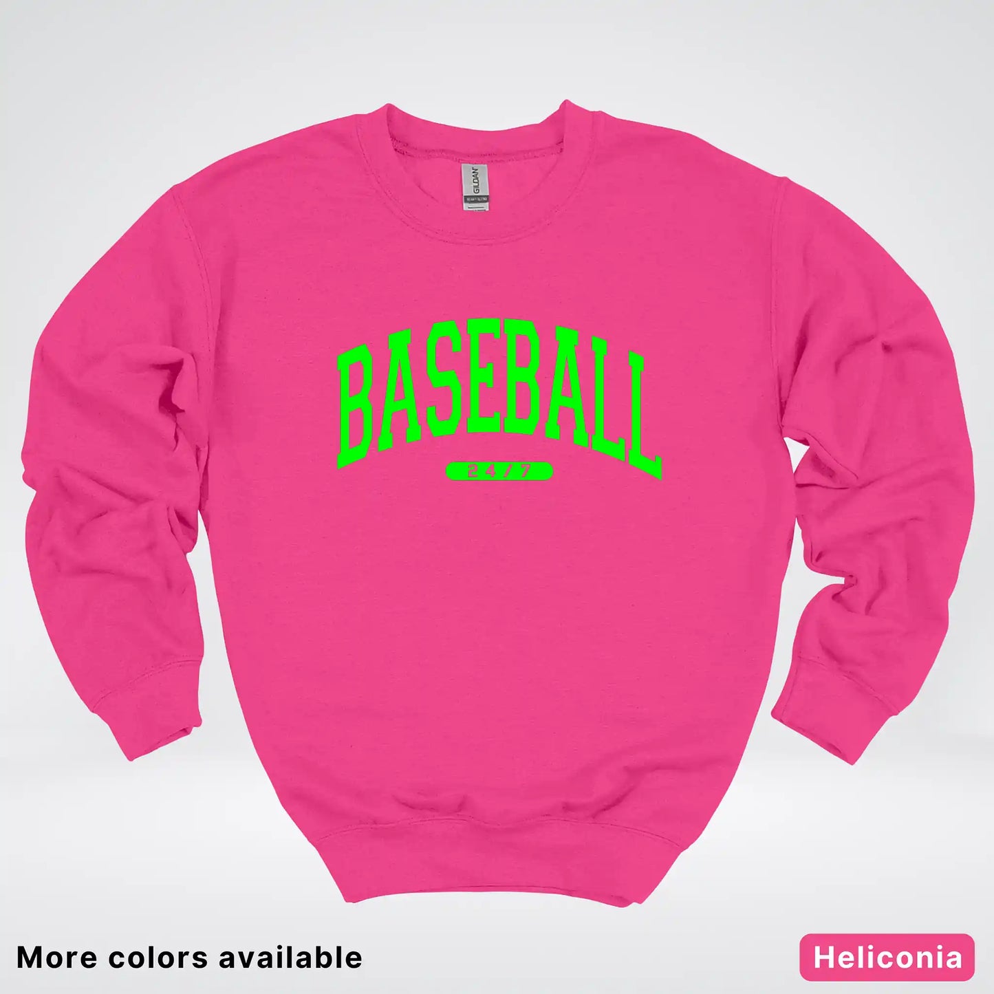 Baseball 24/7 – Green Design - Crewneck Sweatshirt