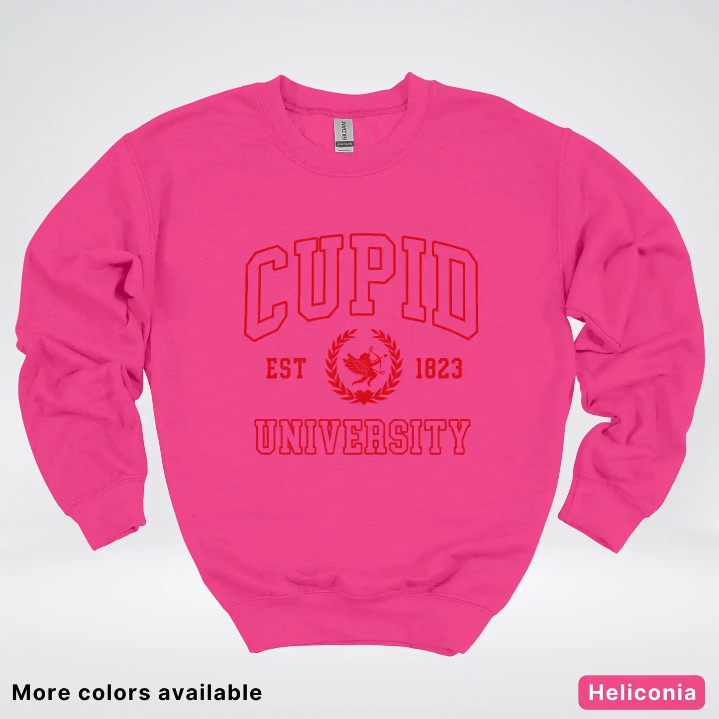 Cupid University Est 1823 - Red Design - Crewneck Sweatshirt